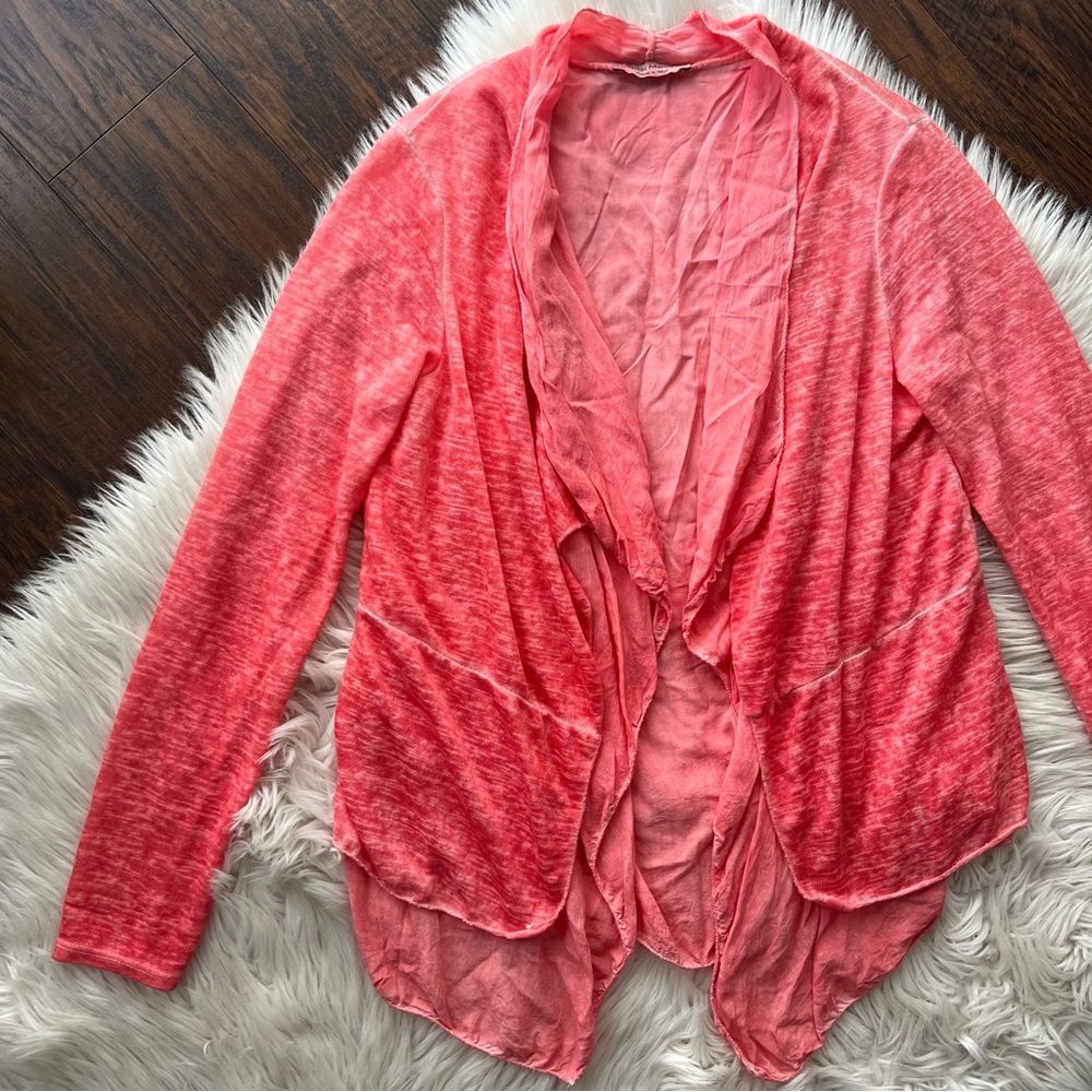 Gigi Moda Coral Pink Layered Cardigan
